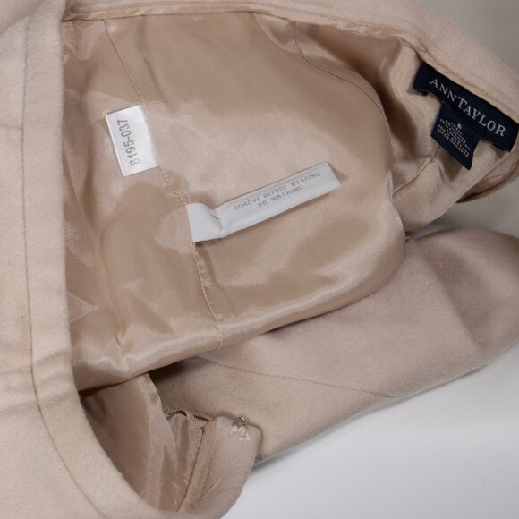 Ann Taylor Wool & Cashmere Blend Midi Skirt Size 6 Camel Beige - Picture 3 of 4